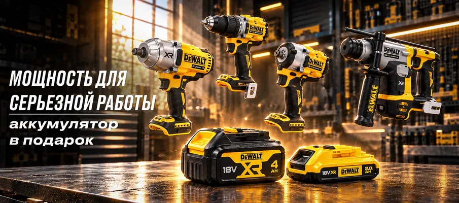 DeWalt: аккумулятор в подарок